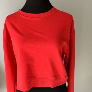 Red cropped sweater